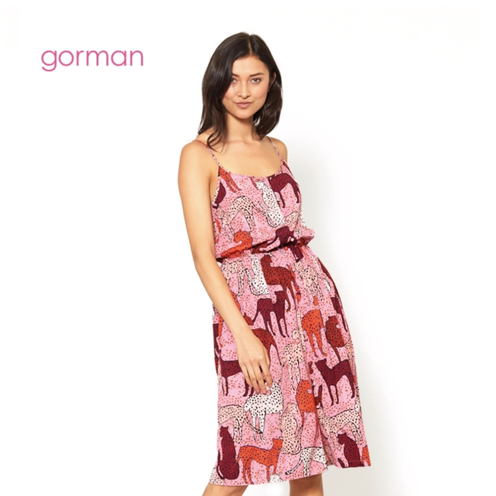 gorman Pink Multi Animal Print Midi Dress